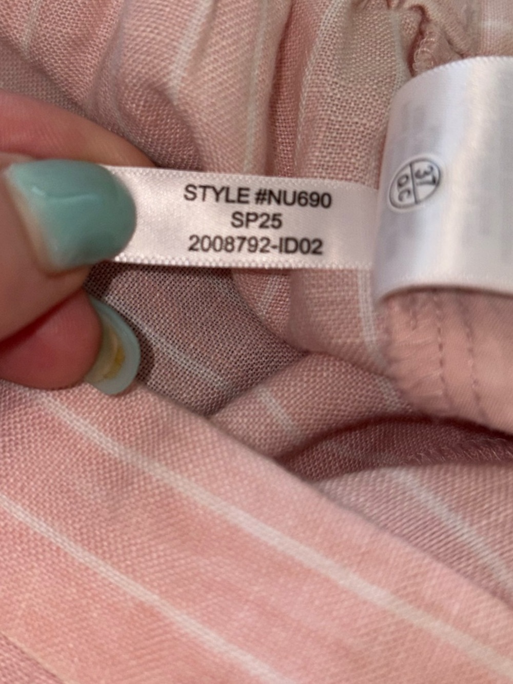 Madewell The Easy Pull-On Pant in 100% Linen Size Large Pink White Stripes - Picture 7 of 8